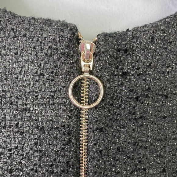 Lauren James Black Tweed Austen Dress Metallic Sparkle Lined Shift Dress Size S - Picture 7 of 16